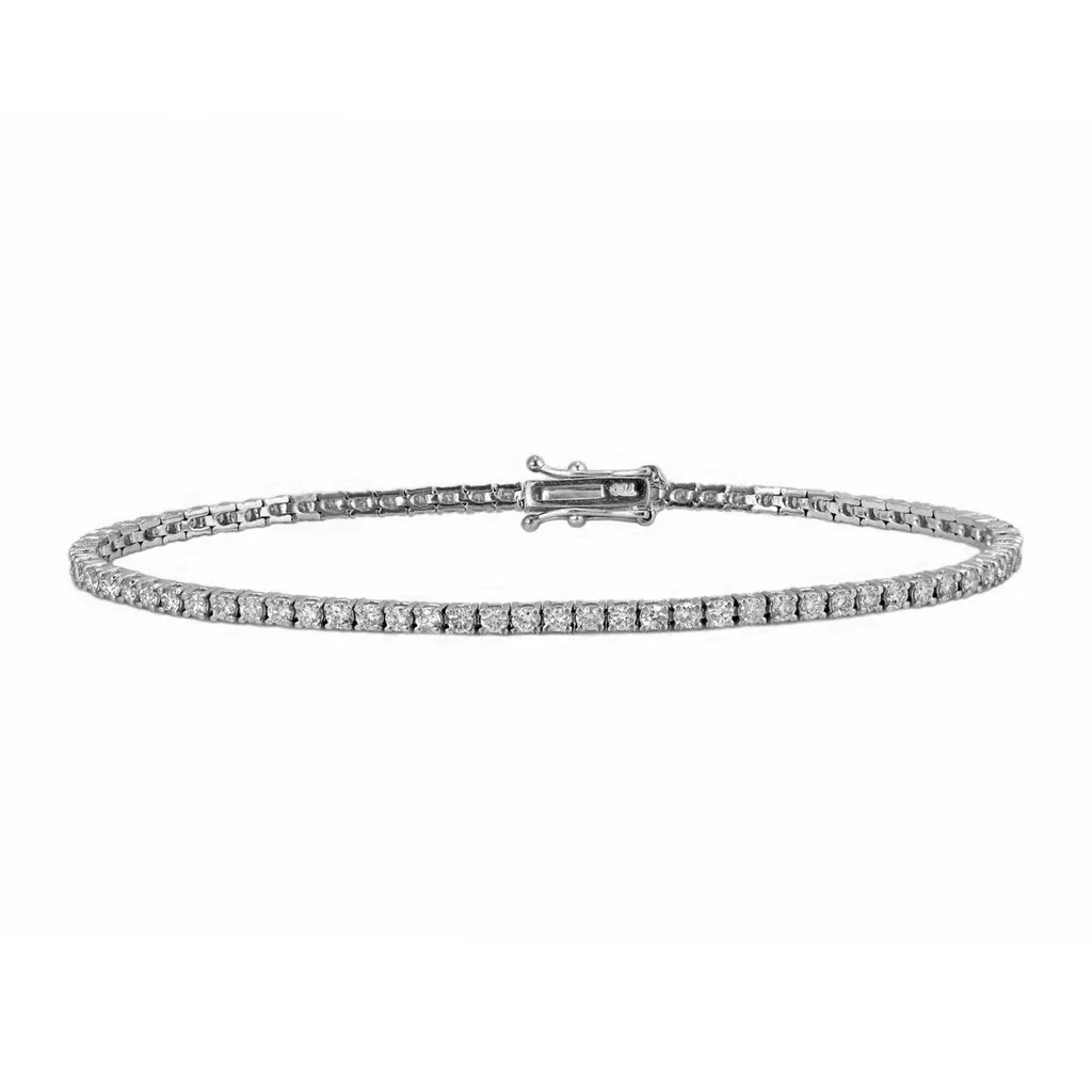 Genoveva 3MM 4 Prong Round Moissanite Tennis Bracelet