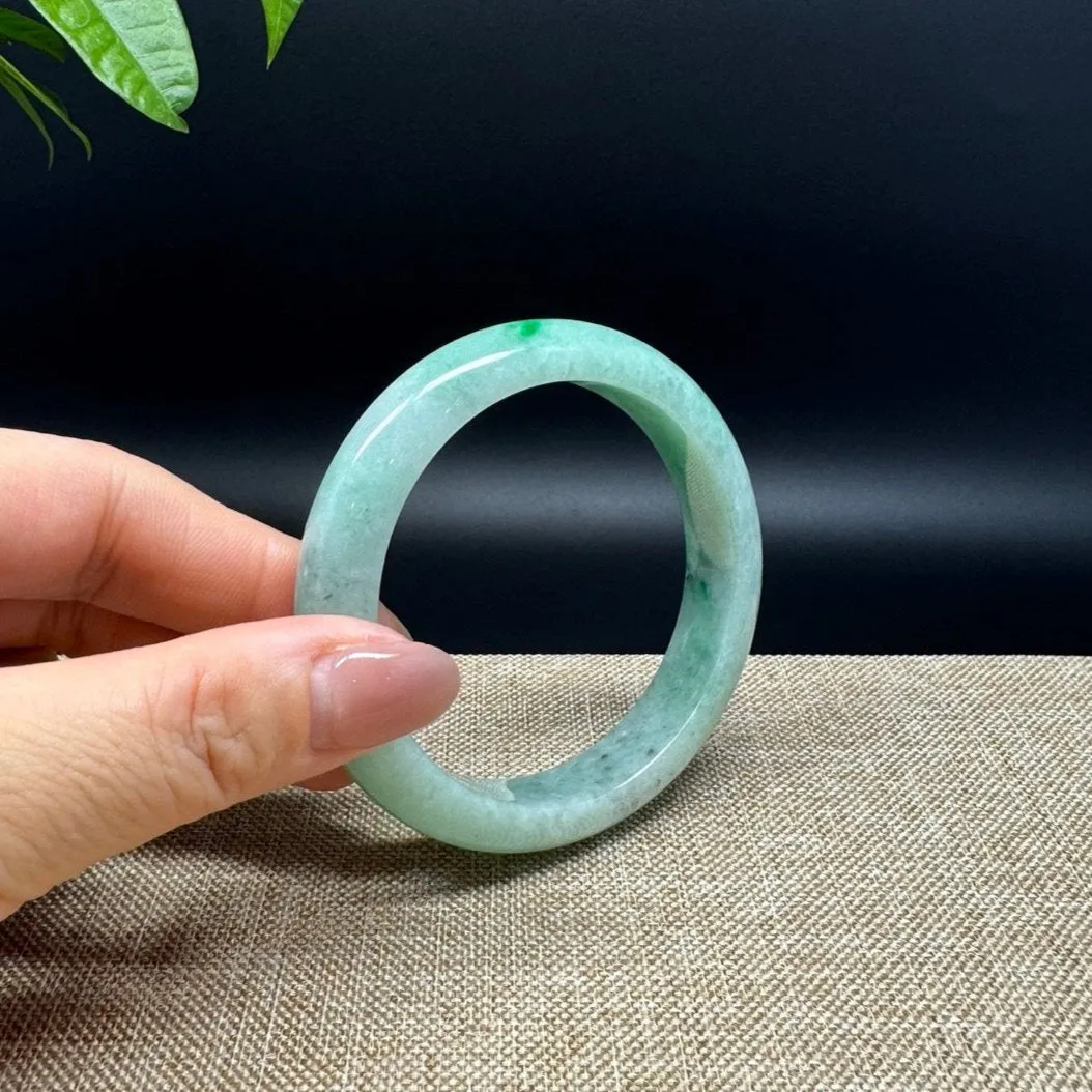 Genuine Burmese Green Jade Jadeite Bangle Bracelet ( 56.3mm )