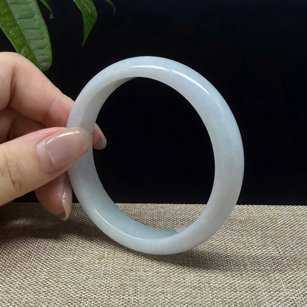 Genuine Burmese Lavender Green Jade Jadeite Bangle Bracelet ( 54.4mm )