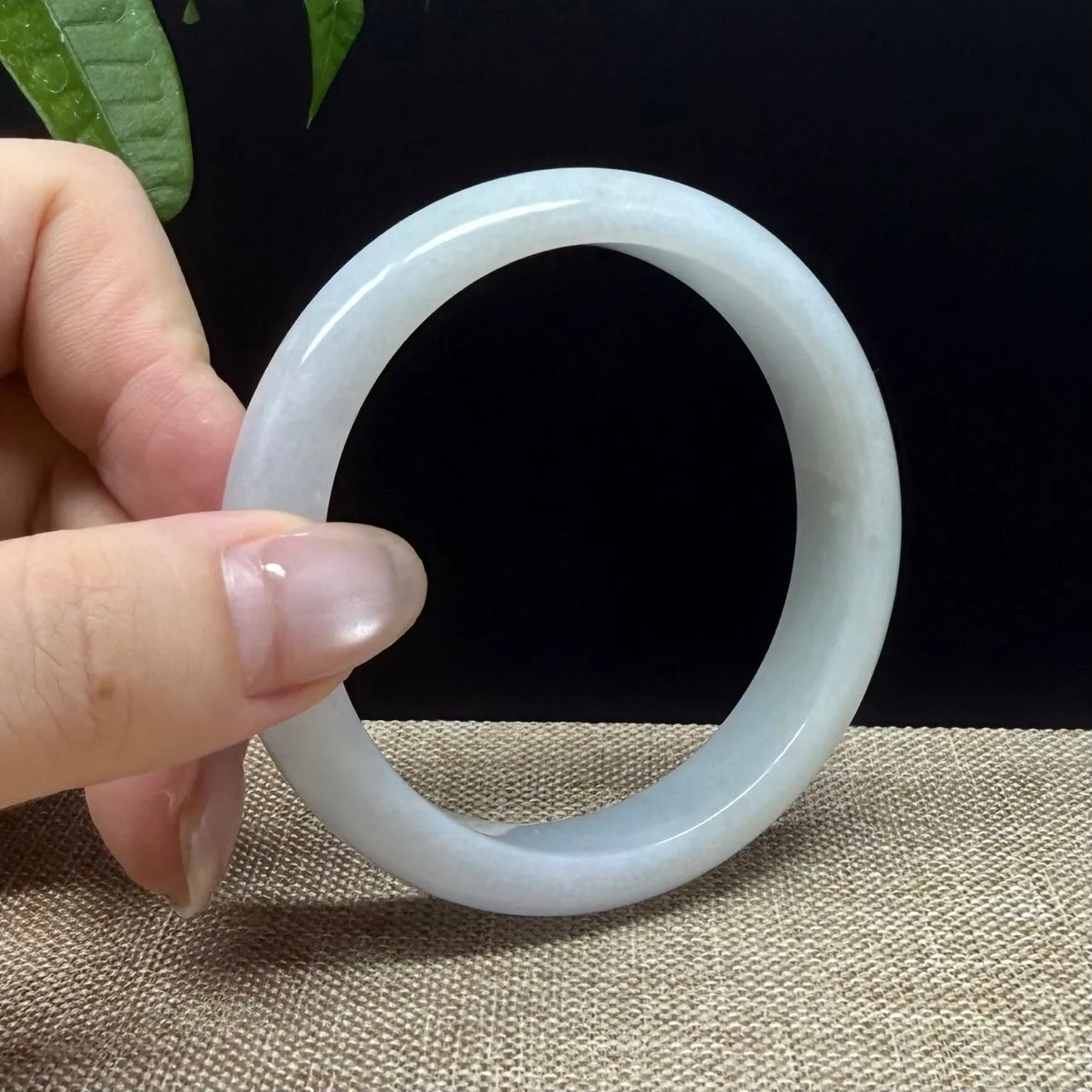 Genuine Burmese Lavender Green Jade Jadeite Bangle Bracelet ( 54.4mm )