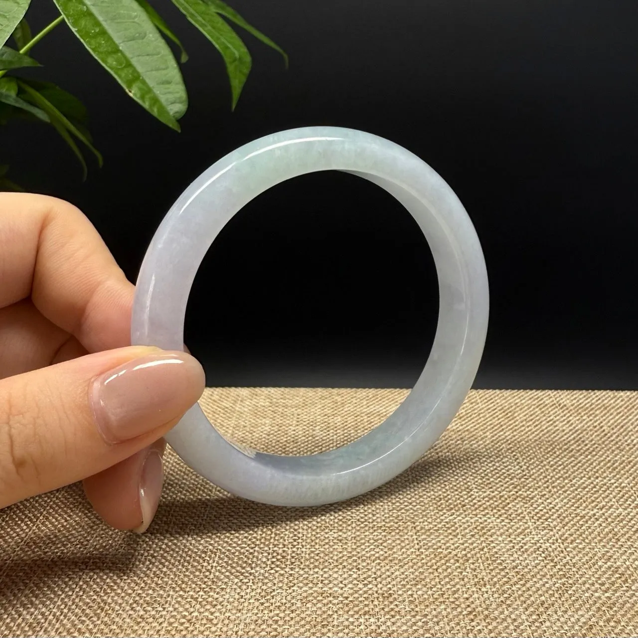 Genuine Burmese Lavender Jade Jadeite Bangle Bracelet ( 59.9mm )
