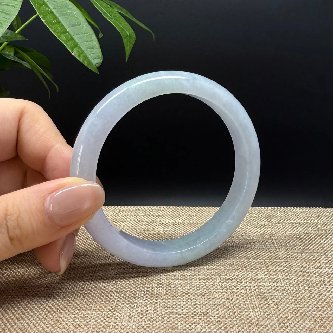 Genuine Burmese Lavender Jade Jadeite Bangle Bracelet ( 59.9mm )