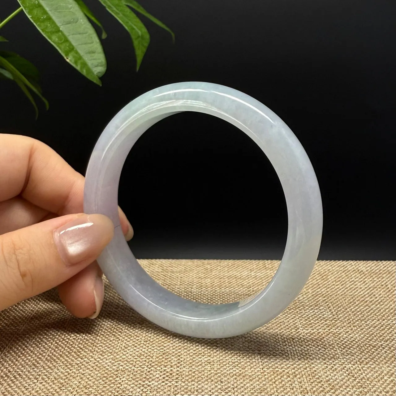 Genuine Burmese Lavender Jade Jadeite Bangle Bracelet ( 59.9mm )