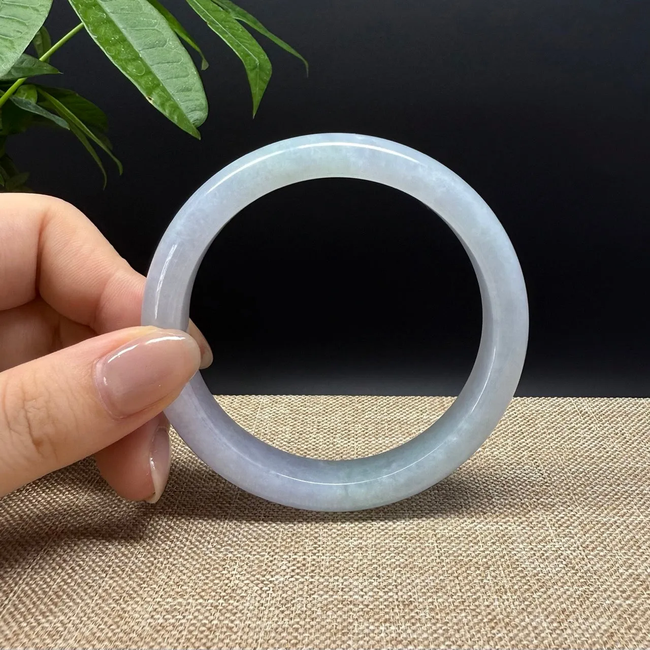 Genuine Burmese Lavender Jade Jadeite Bangle Bracelet ( 59.9mm )