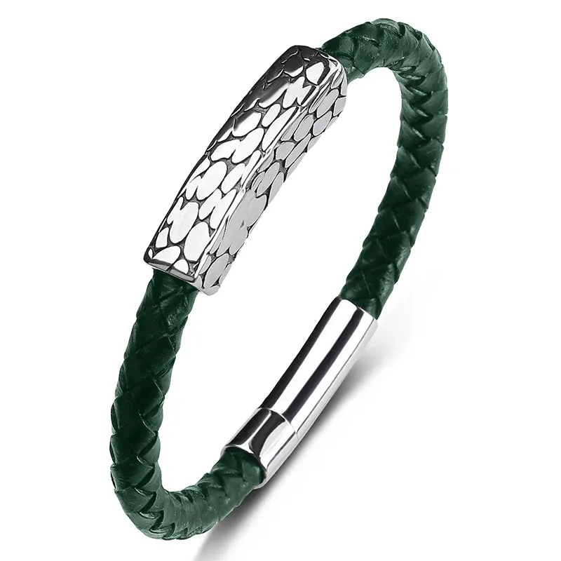 Genuine leather braided bracelet