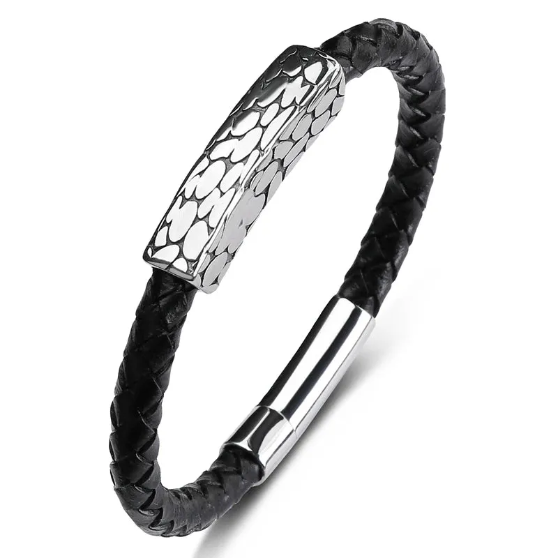 Genuine leather braided bracelet