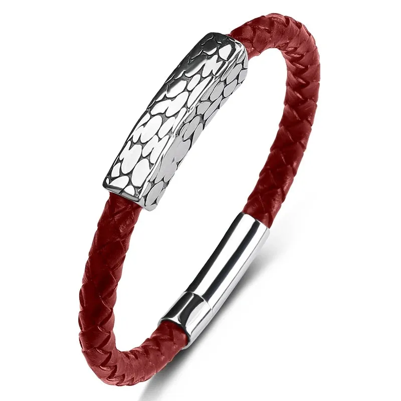 Genuine leather braided bracelet