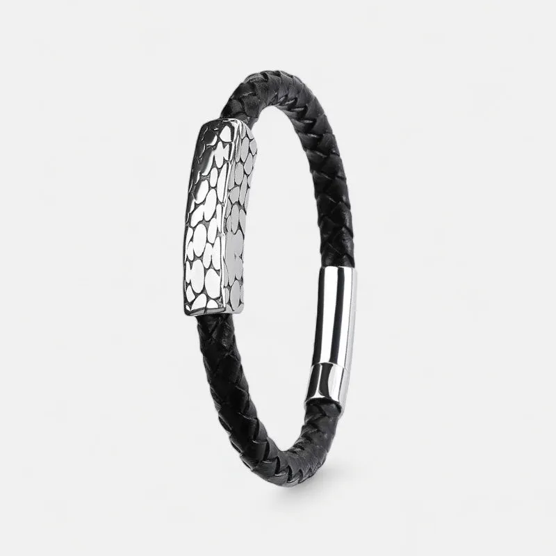 Genuine leather braided bracelet