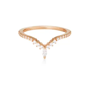 Georgini Rock Star Tiara Rose Gold Ring - 6