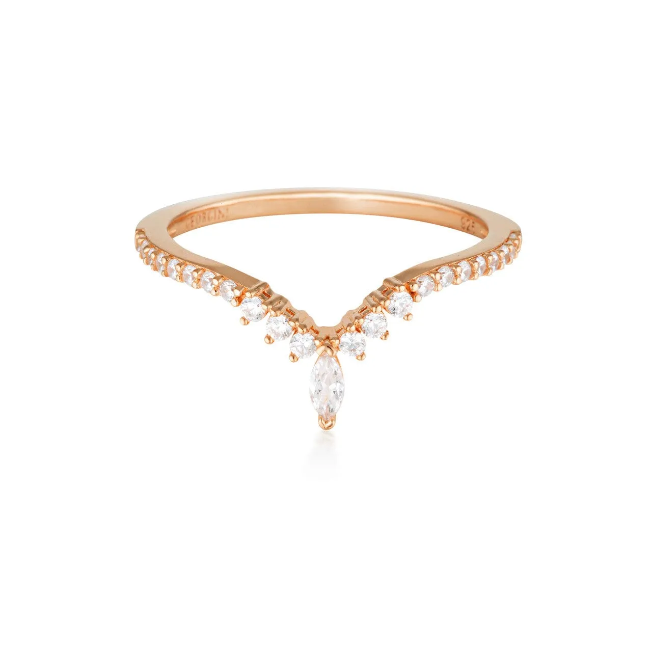 Georgini Rock Star Tiara Rose Gold Ring - 6