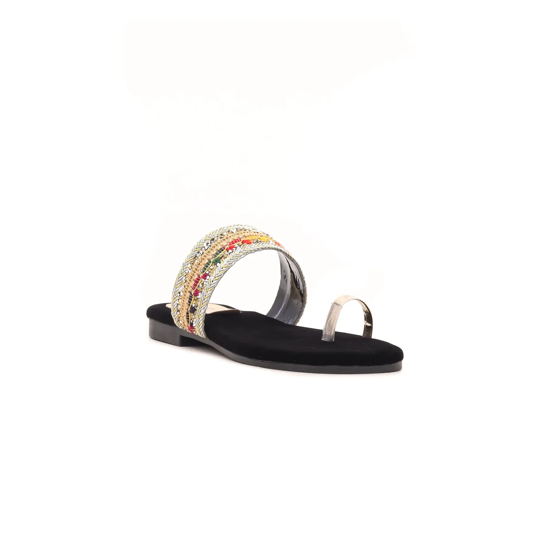 Girls Black Casual Chappal KD5241