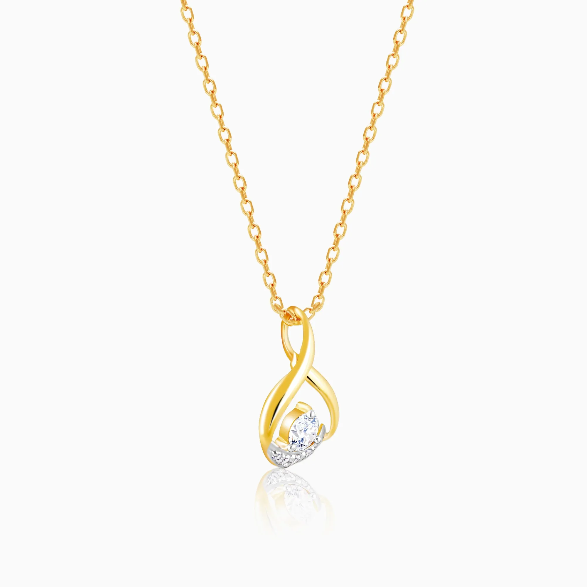 Gold Charming Dew Drops Diamond Pendant