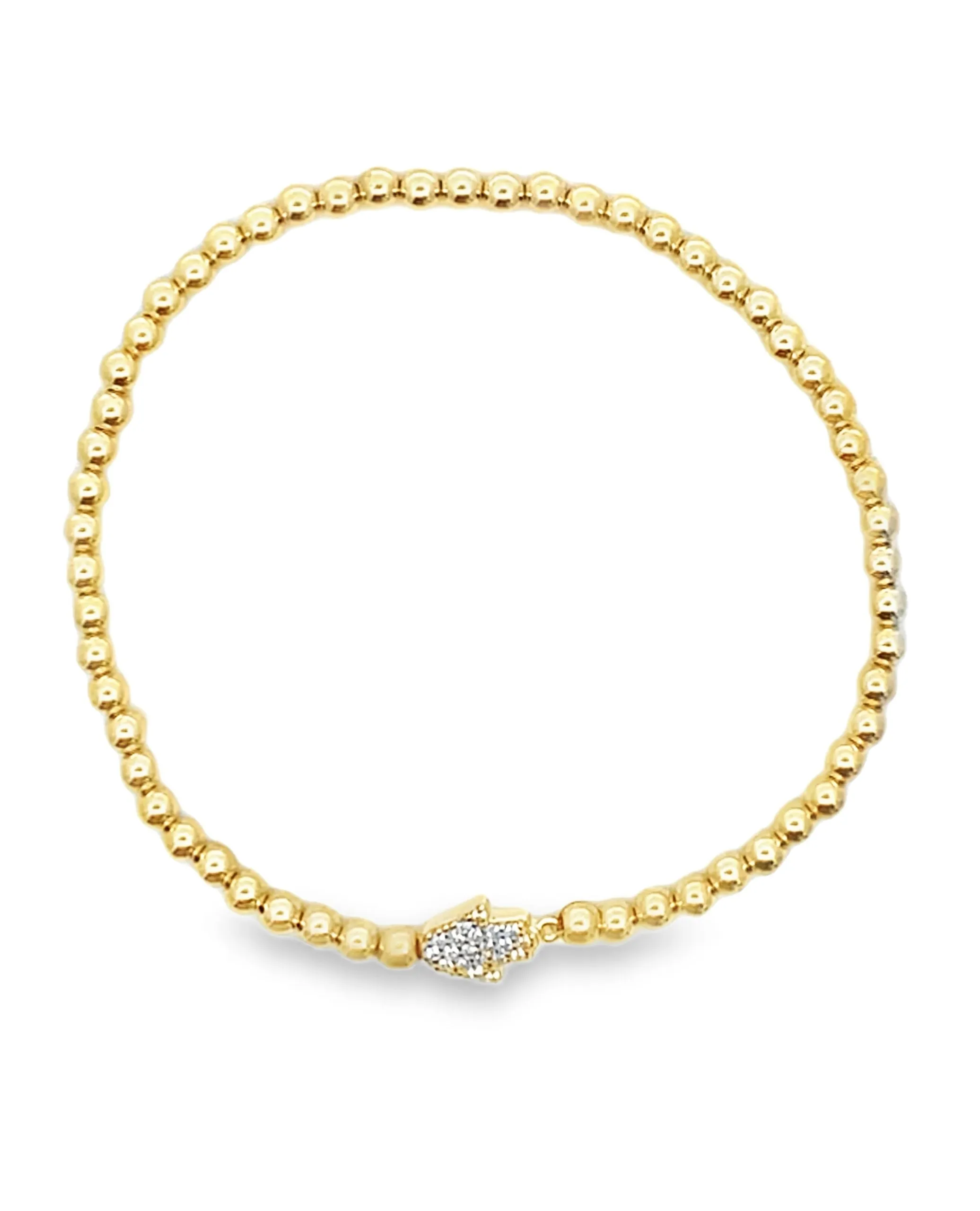 Gold Filled Stackable 3mm Ball Hand of God Bracelet