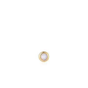 Gold Kyoto Opal Bezel Barbell Single Earring
