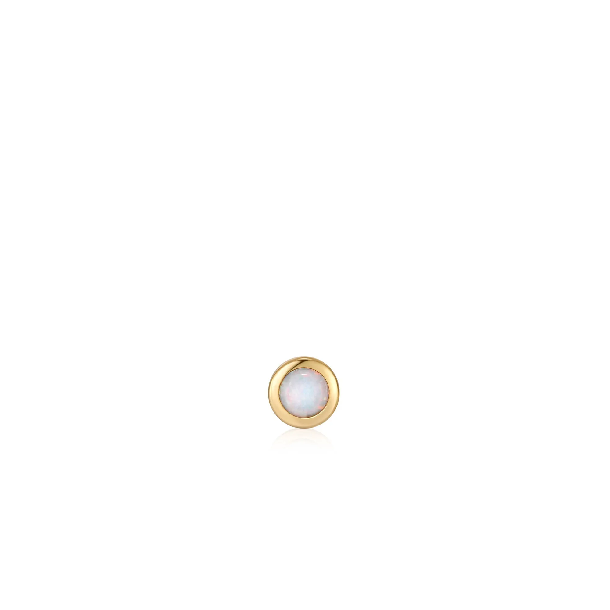 Gold Kyoto Opal Bezel Barbell Single Earring