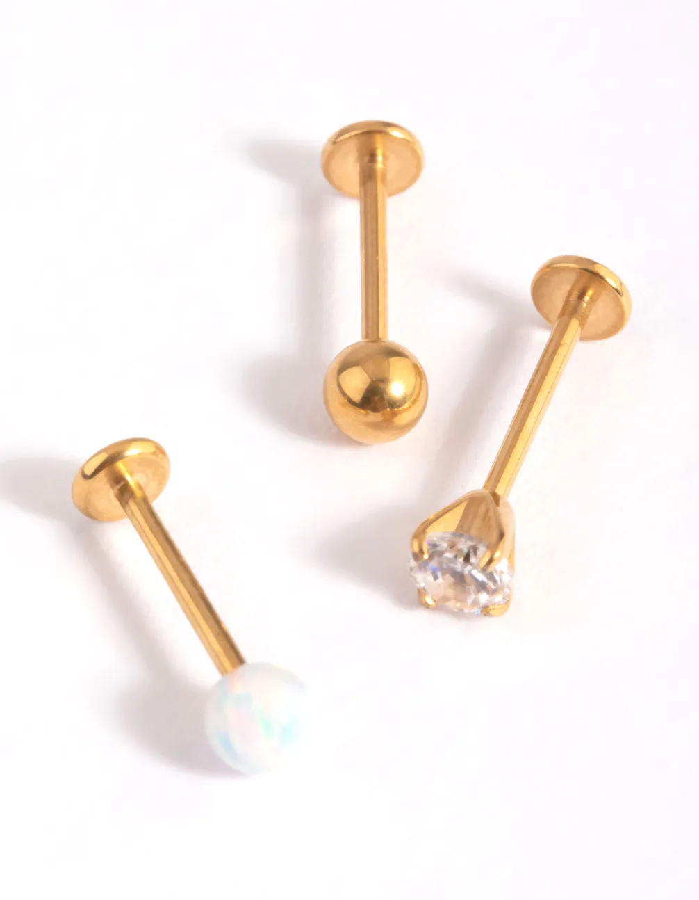 Gold Surgical Steel Opal Flat Back Pack