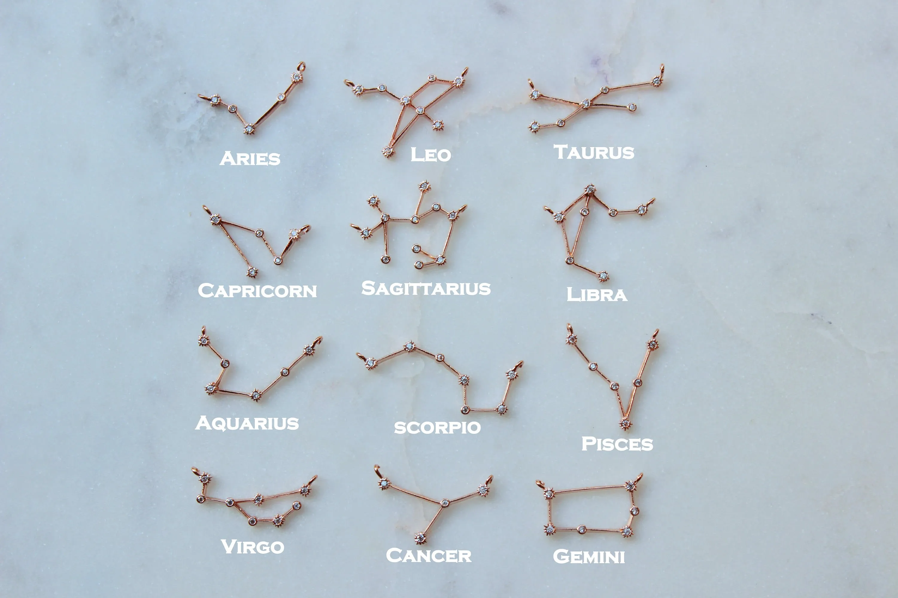 Gold Zodiac Bracelet - Choose Sign