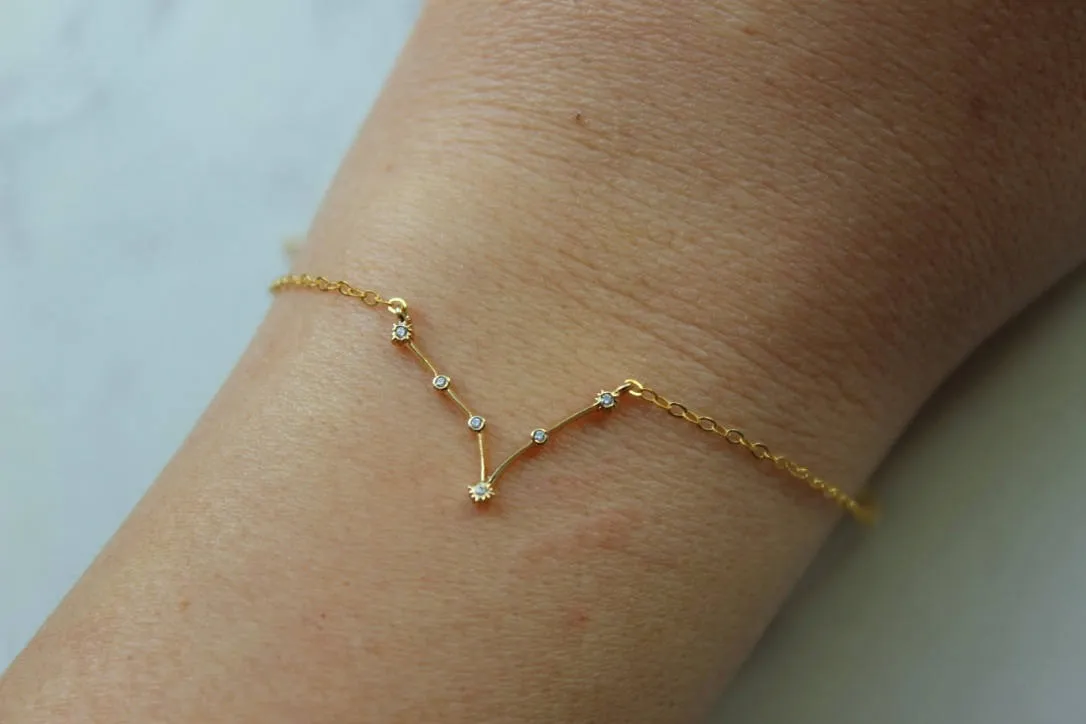 Gold Zodiac Bracelet - Choose Sign