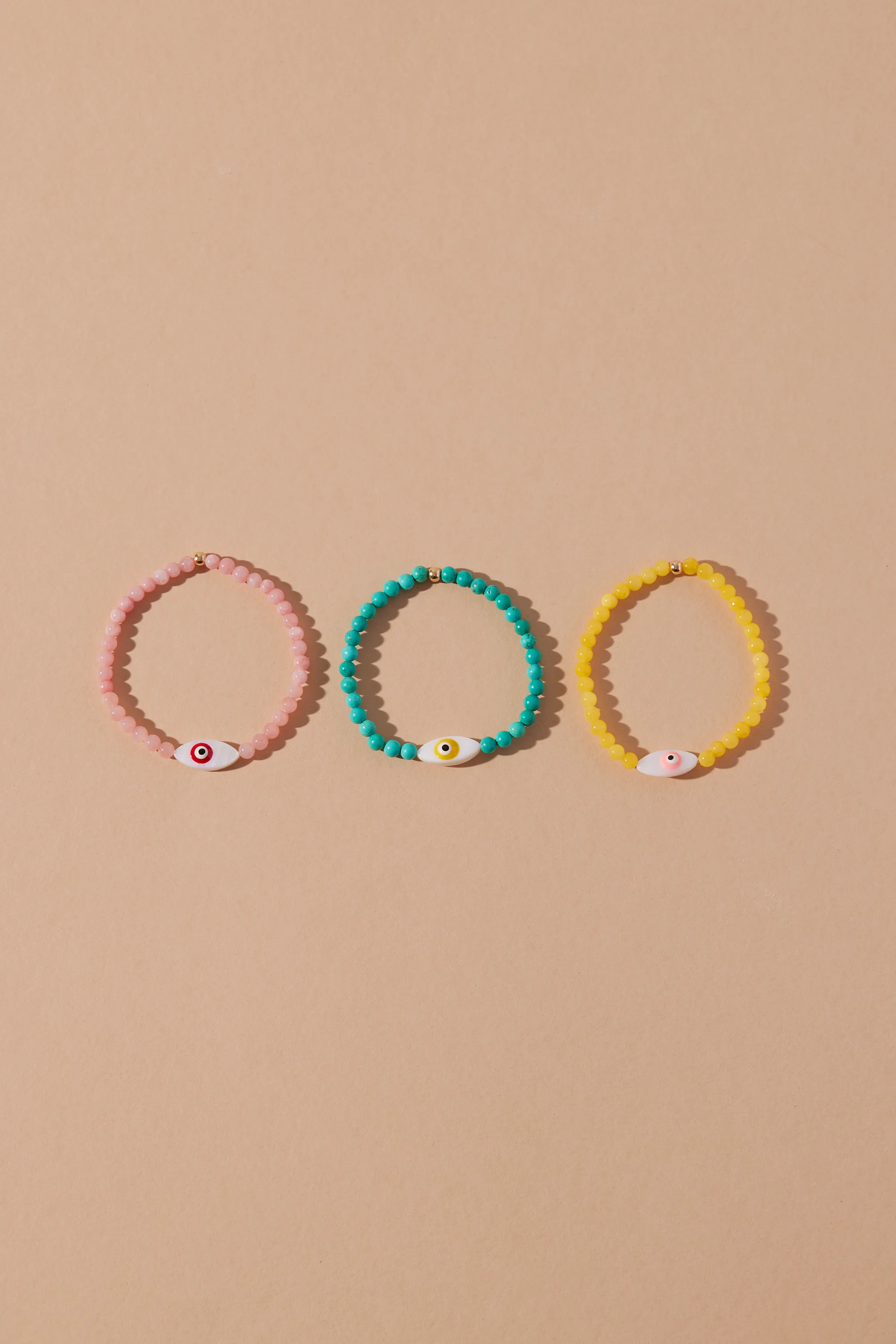 GOOD VIBES EVIL EYE CHILDREN'S BEADED BRACELET