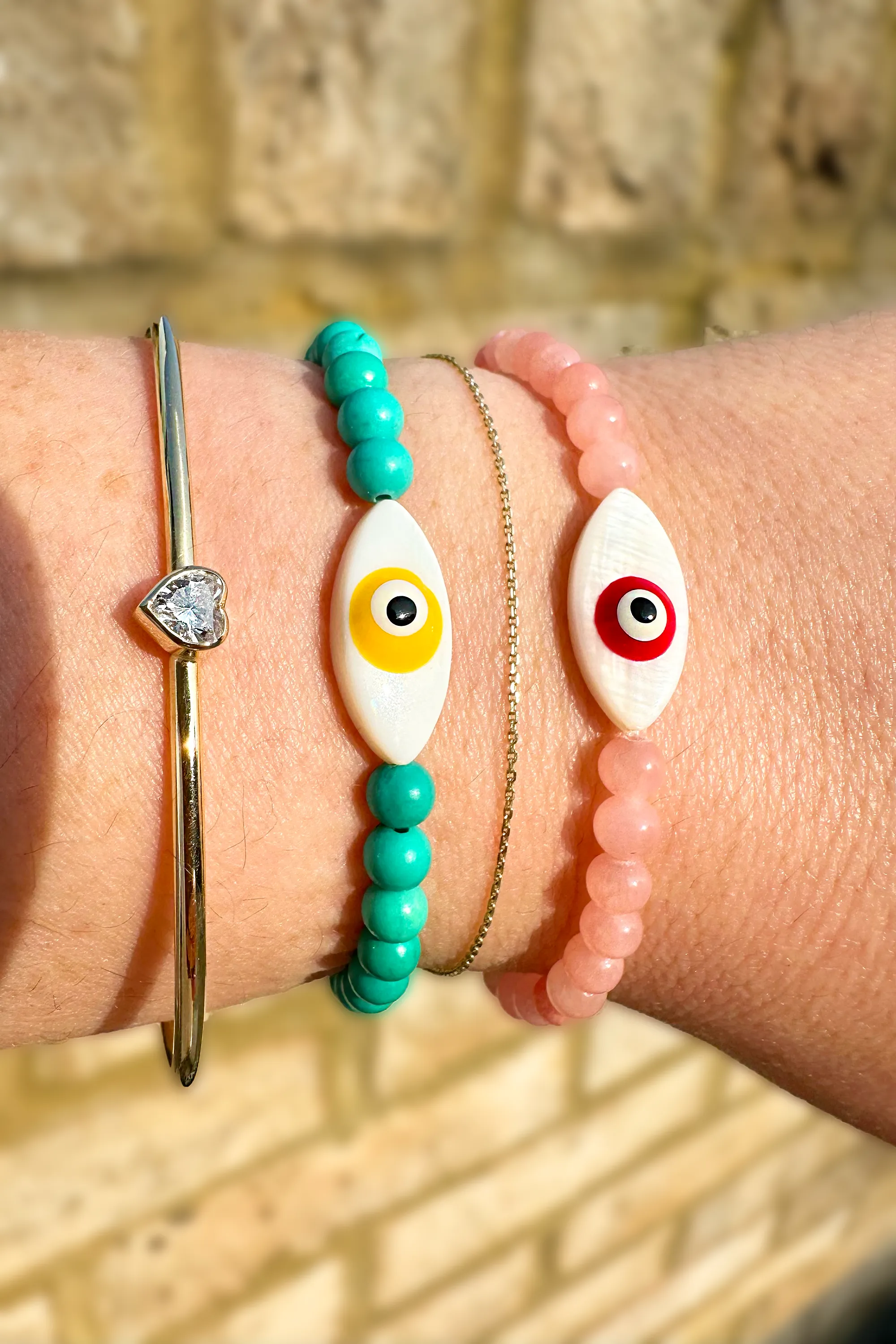 GOOD VIBES EVIL EYE CHILDREN'S BEADED BRACELET