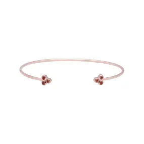 Granat Trilogie Geometrischer Armreif in 9ct Rose Gold