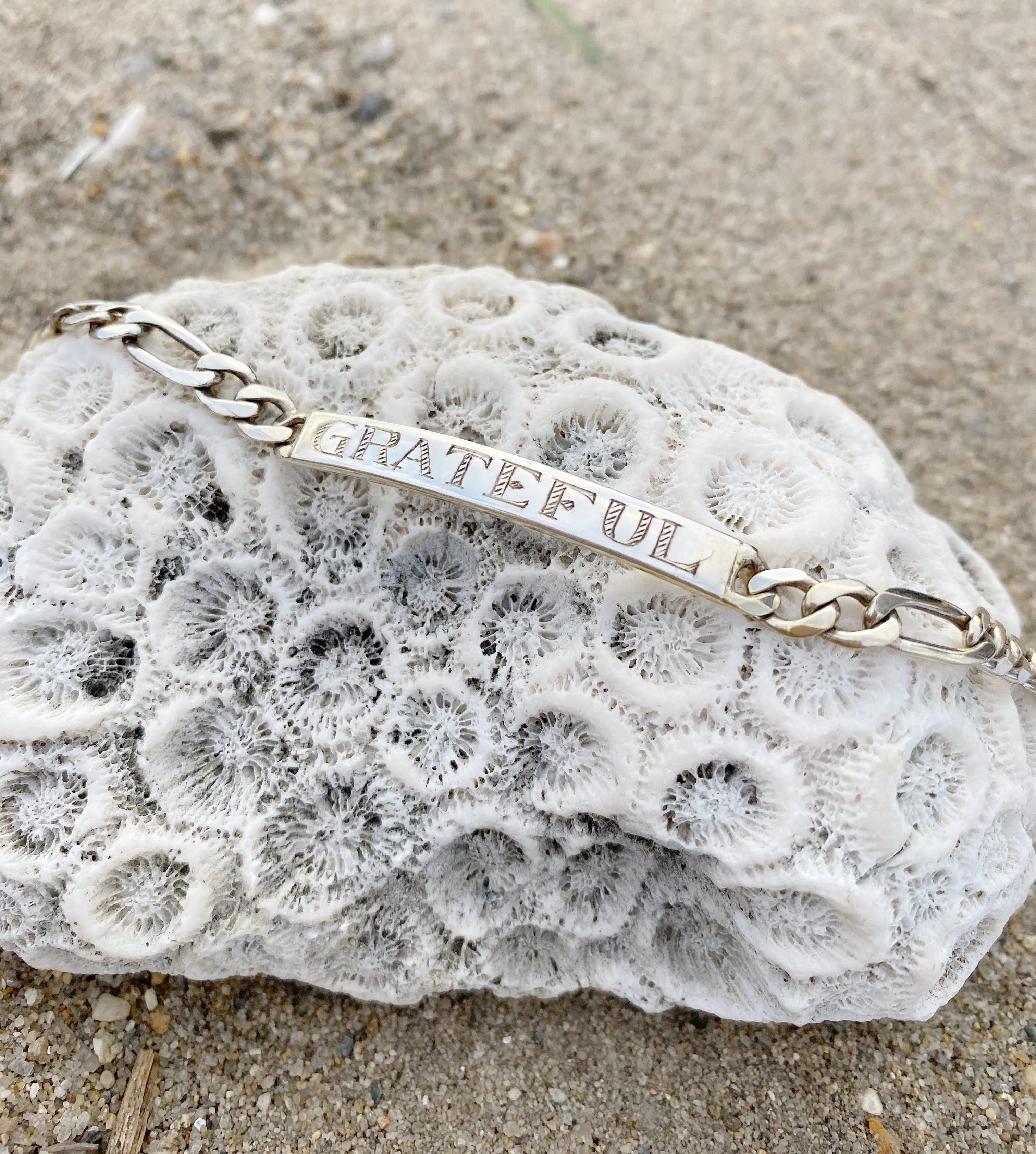 GRATEFUL ID CHAIN LINK BRACELET