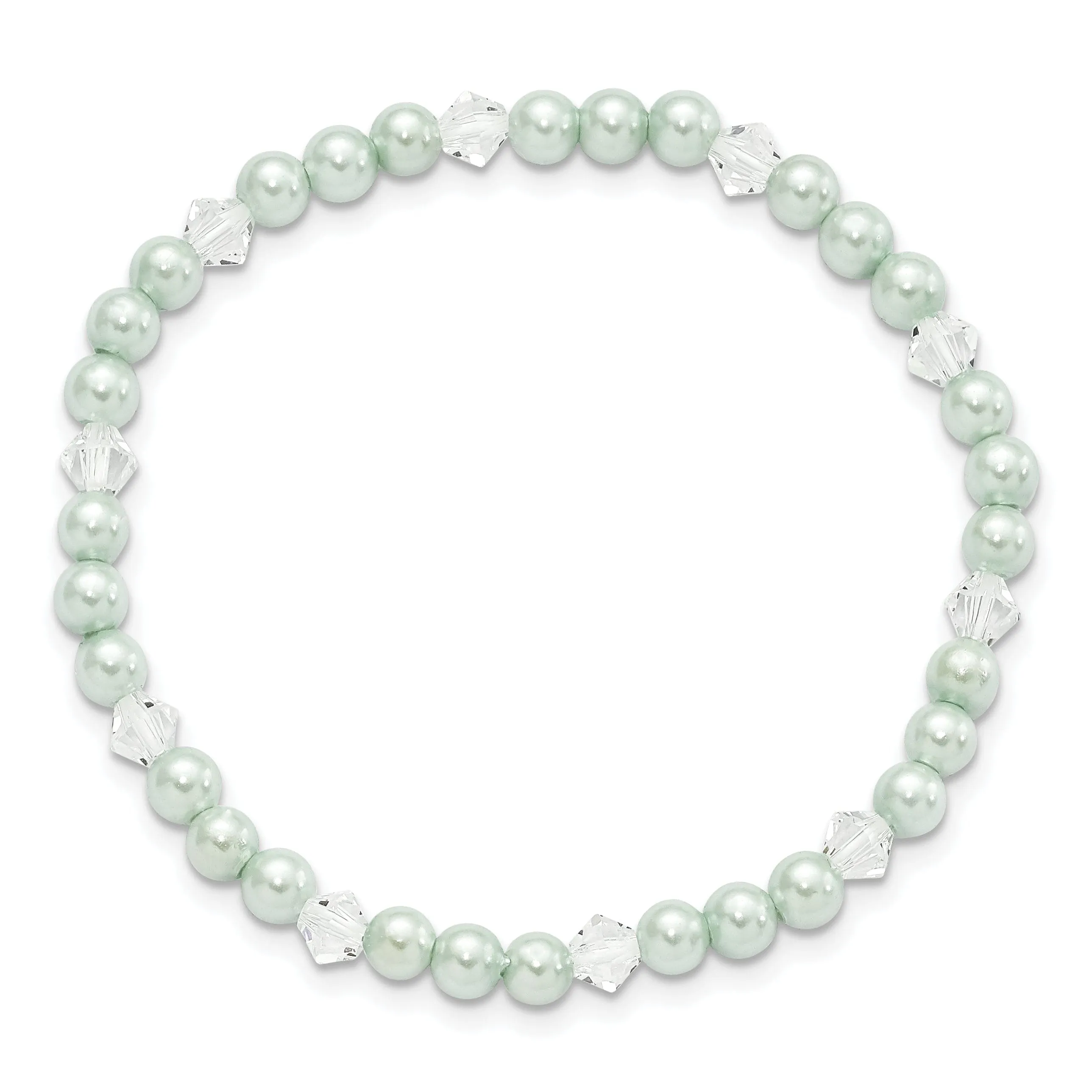 Green Shell Pearl Swarovski Child Bracelet