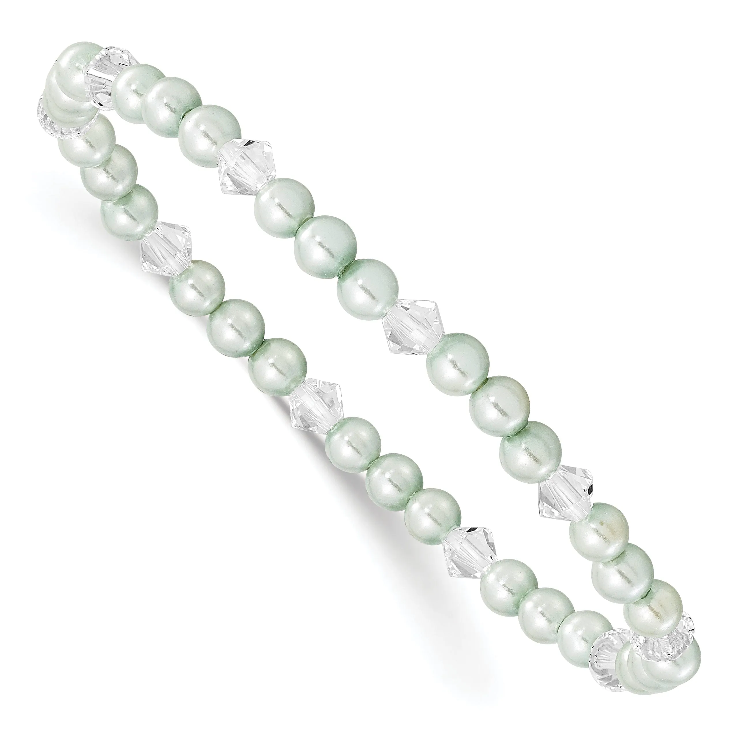 Green Shell Pearl Swarovski Child Bracelet