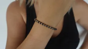 Grey & Gold Beaded Bracelet