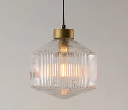 Gustaof Drum Shaped Patterned Glass Pendant Light