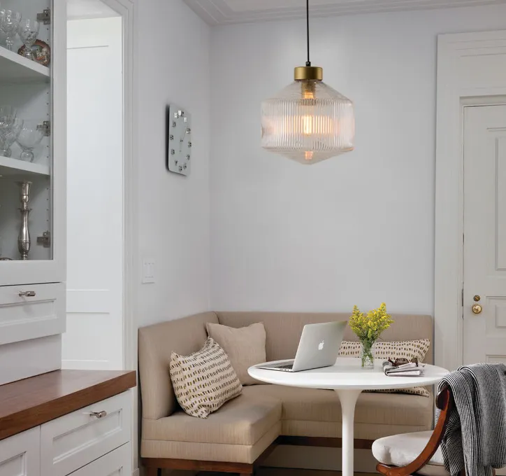 Gustaof Drum Shaped Patterned Glass Pendant Light