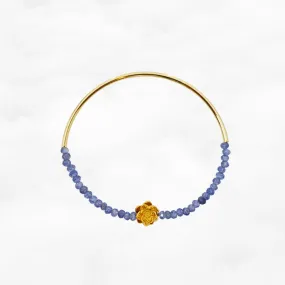 Half Bangle Lotus Sapphire Bracelet