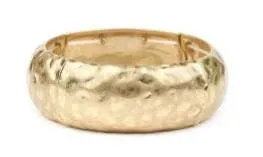 Hammered Metal Bangle Bracelet Gold