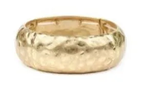 Hammered Metal Bangle Bracelet Gold