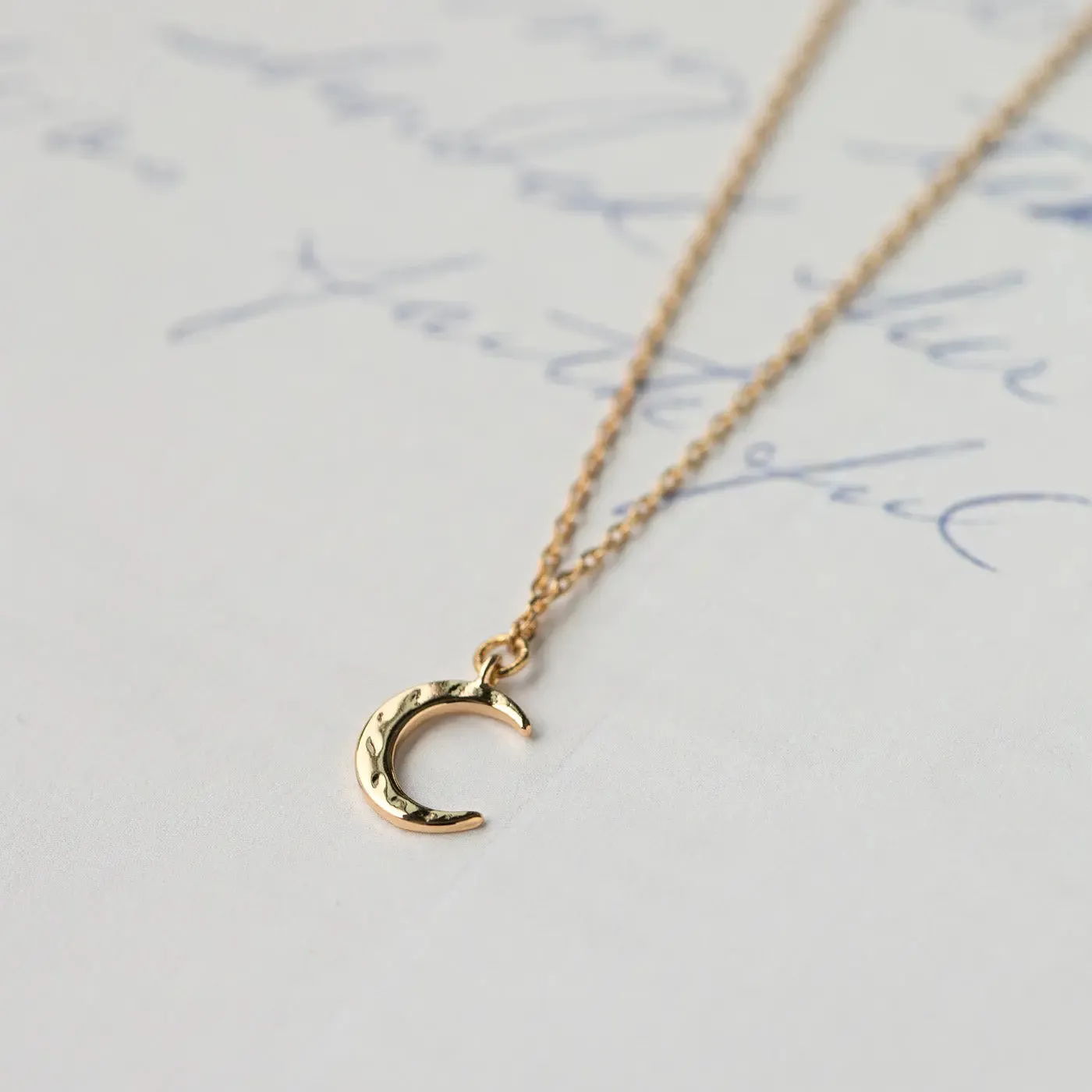 Hammered moon necklace