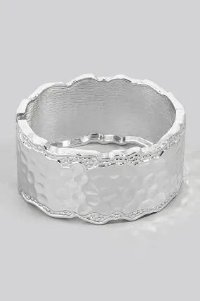Hammered Thick Cuff Bracelet (Gold/Silver)