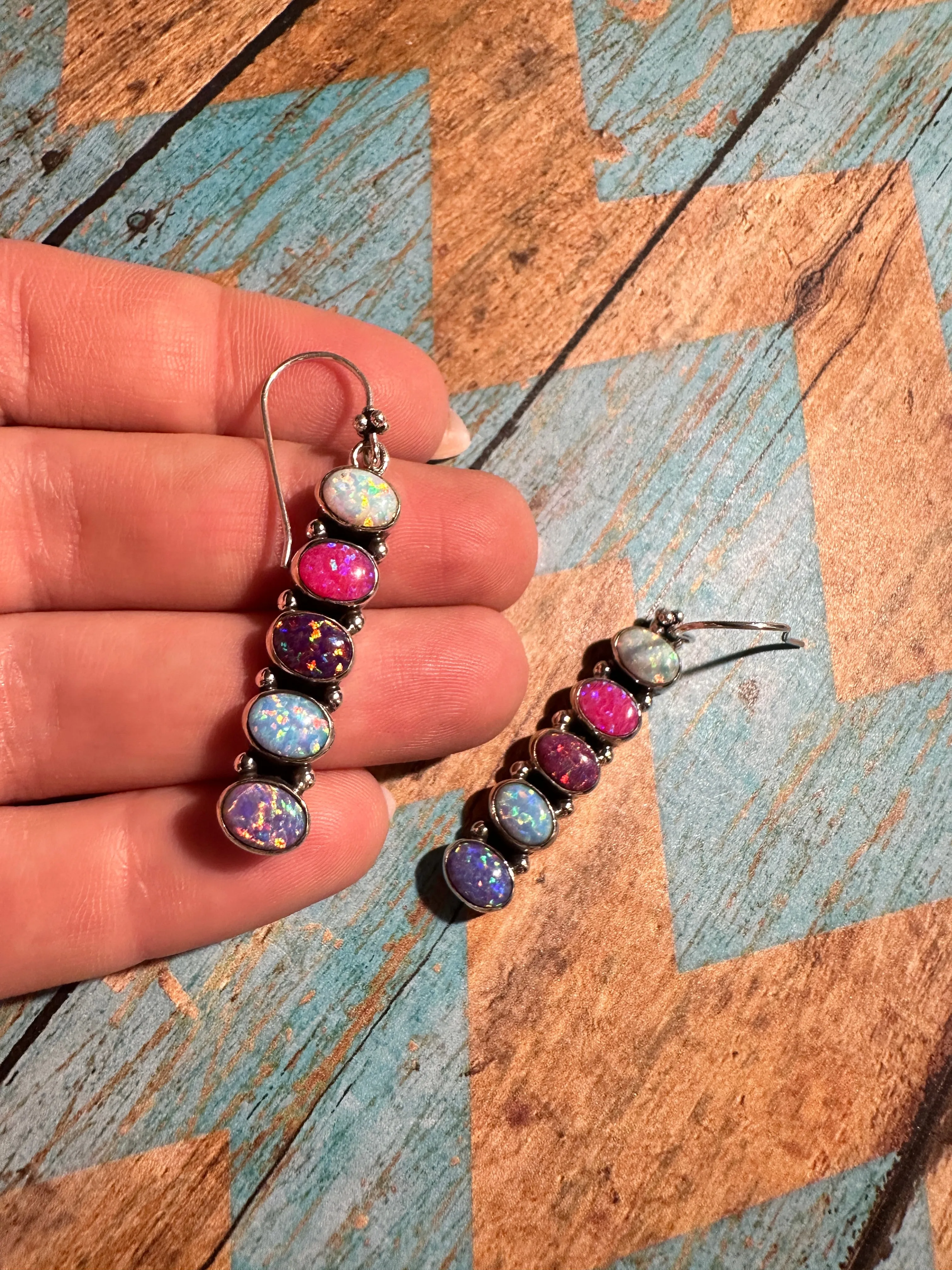 Handmade Fire Opal Sterling Silver Handmade Dangles