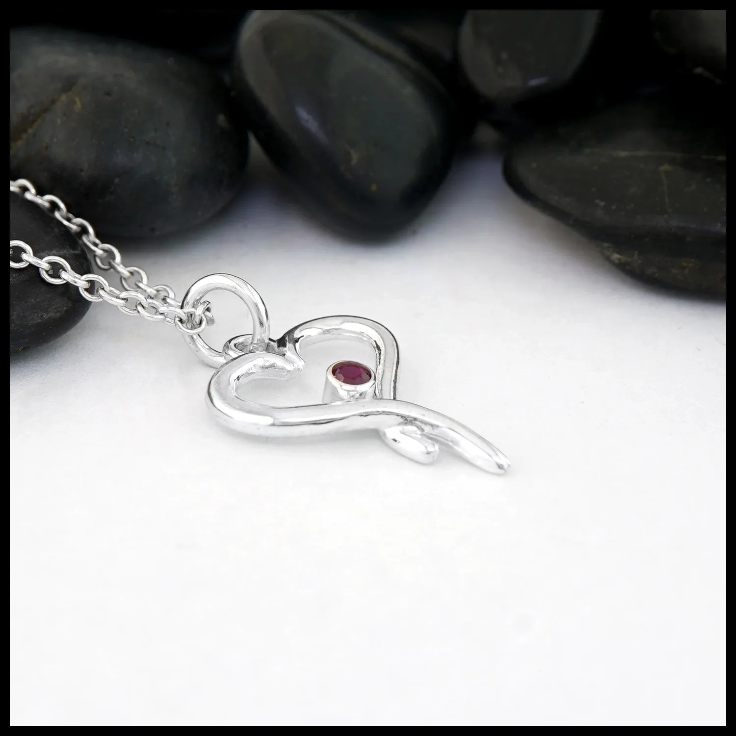 Heart Pendant with Ruby