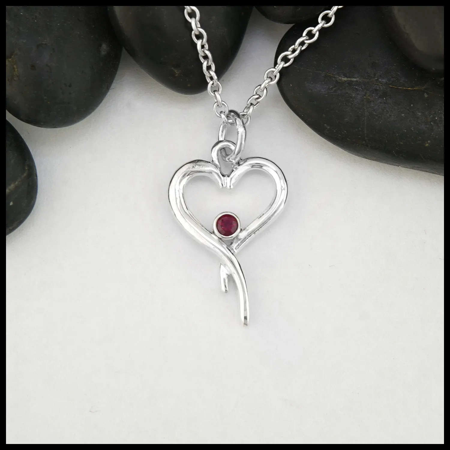 Heart Pendant with Ruby