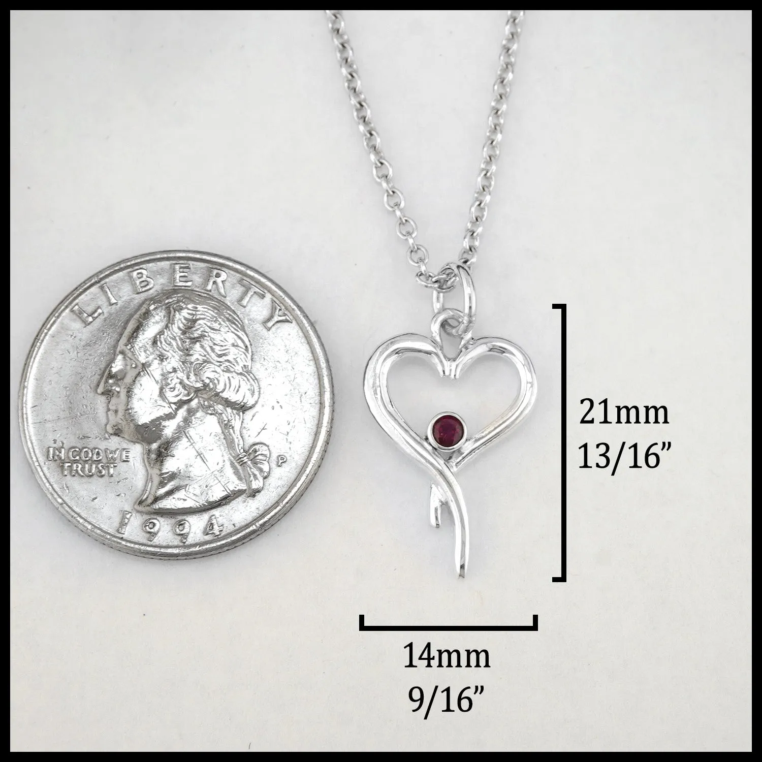 Heart Pendant with Ruby