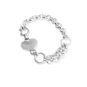 Heart Tag Sterling Silver Bracelet