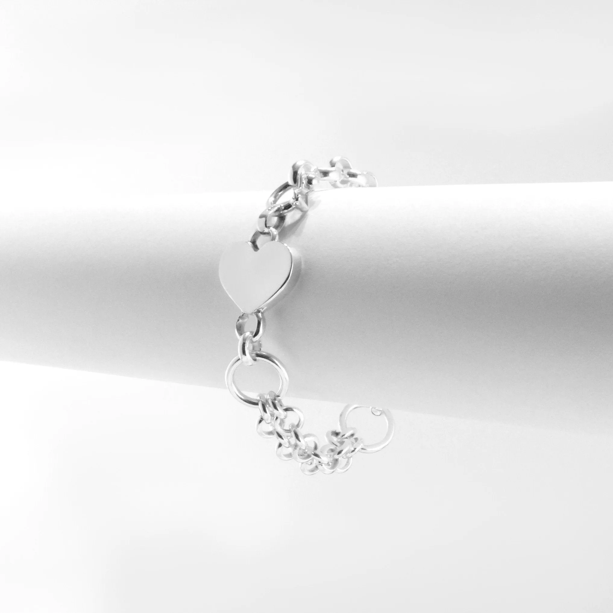 Heart Tag Sterling Silver Bracelet