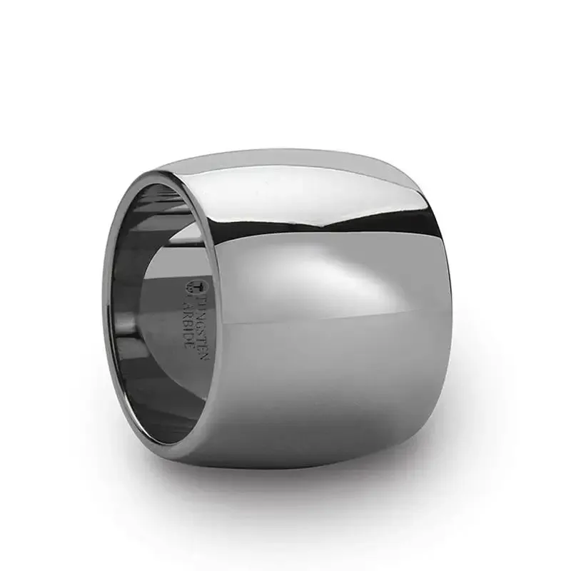 HECTOR Extra Wide Domed Tungsten Wedding Band Highly Polished - 20mm
