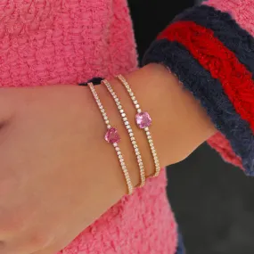 HEPBURN BRACELET WITH CUSHION CUT PINK SAPPHIRE CENTER
