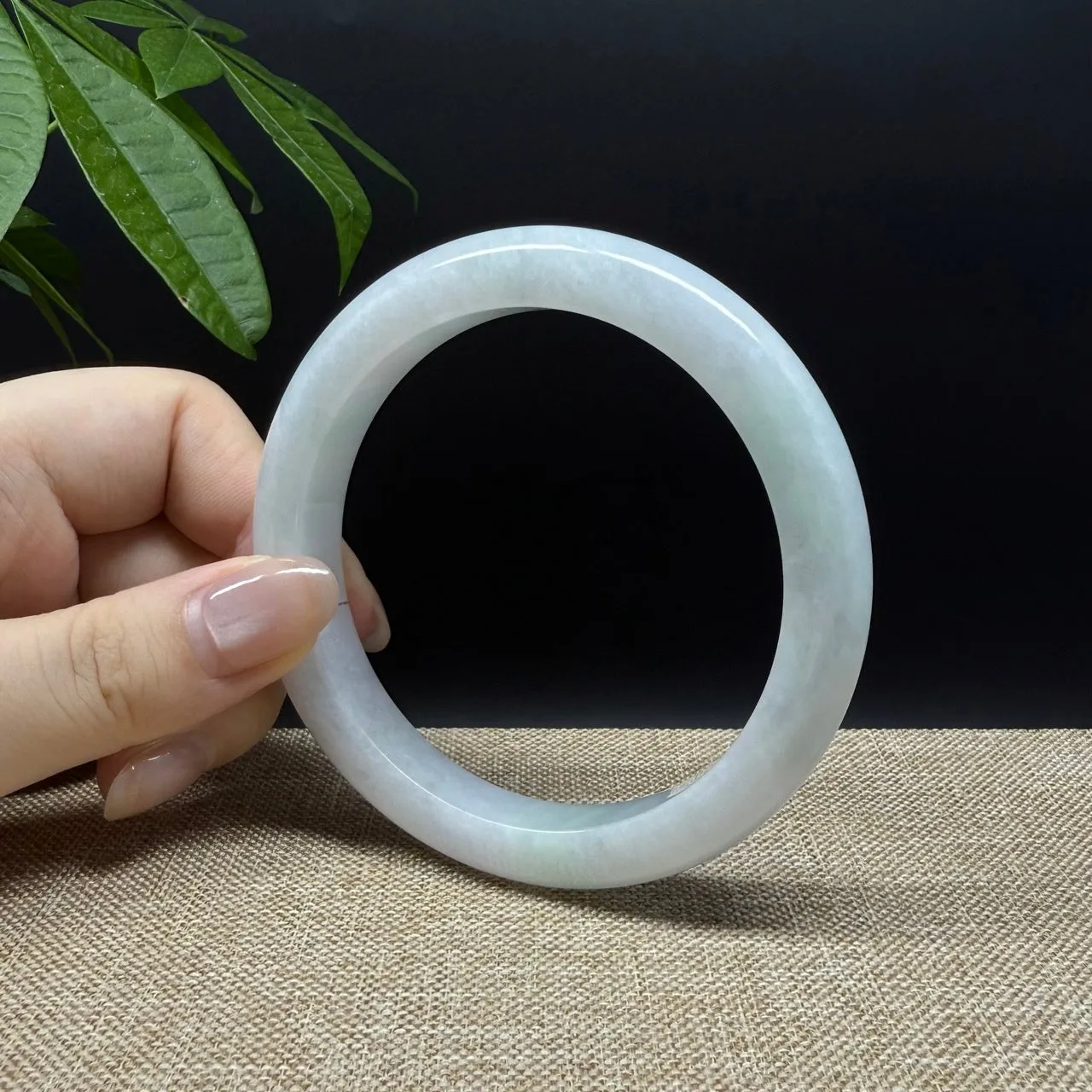 High end Genuine Burmese Lavender Green Jade Jadeite Bangle Bracelet ( 64.7mm )
