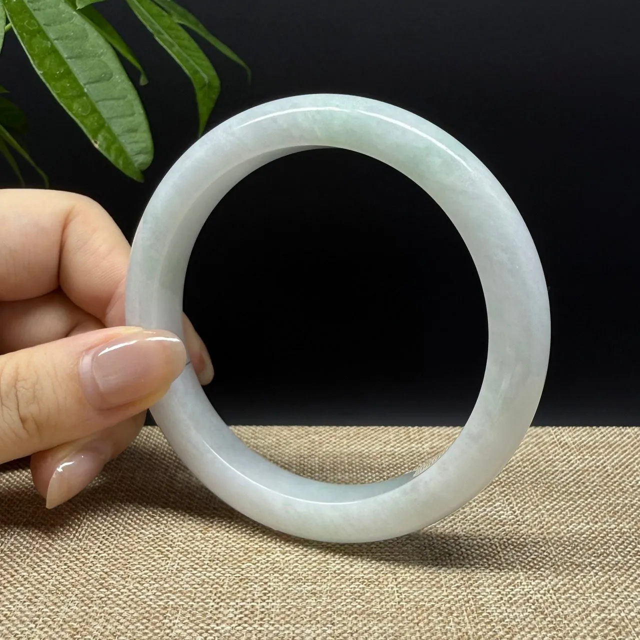 High end Genuine Burmese Lavender Green Jade Jadeite Bangle Bracelet ( 64.7mm )