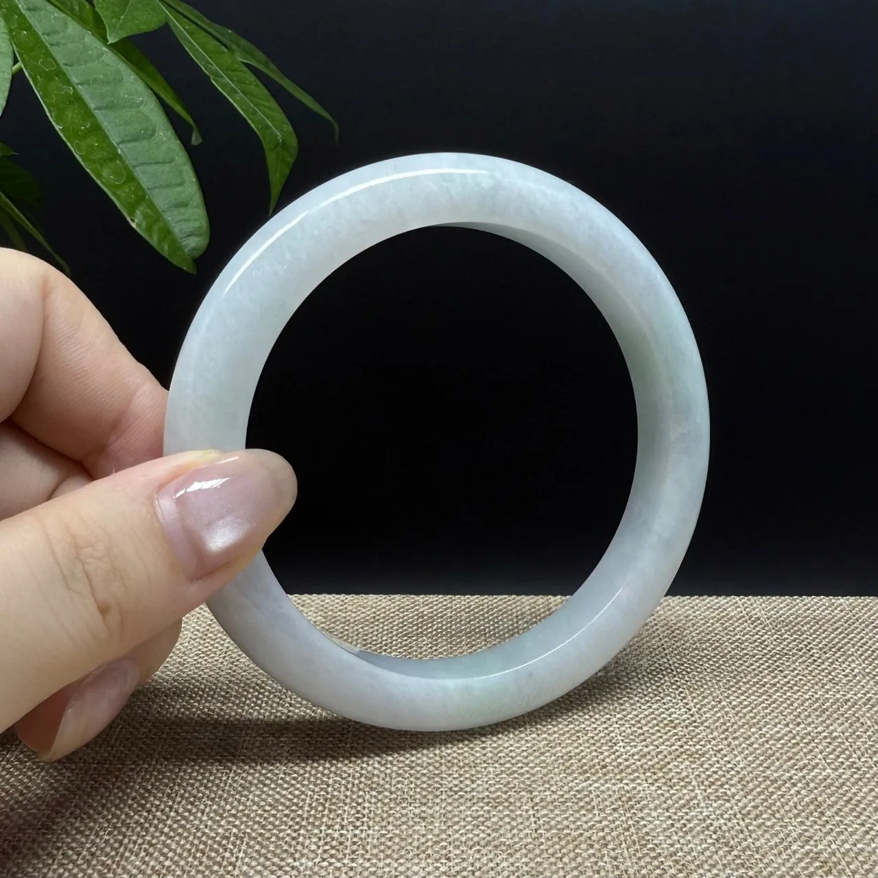 High end Genuine Burmese Lavender Green Jade Jadeite Bangle Bracelet ( 64.7mm )