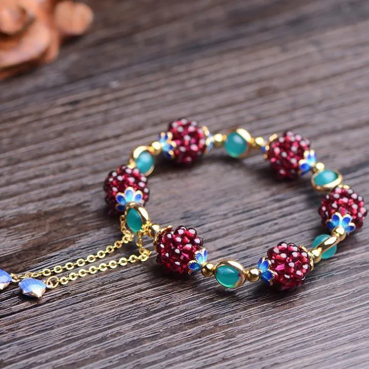 High quality Natural garnet bracelet fashion women crystal bracelet jewelry