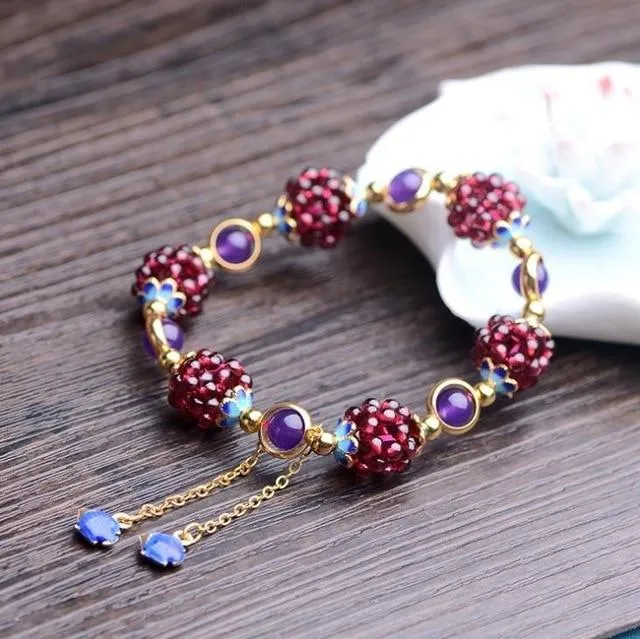 High quality Natural garnet bracelet fashion women crystal bracelet jewelry