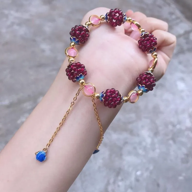 High quality Natural garnet bracelet fashion women crystal bracelet jewelry